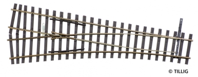 TILLIG 85324 - H0 Weiche links, Herzstückwinkel 15°, Länge 178 mm